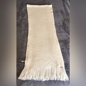 CALVIN KLEIN Scarf Cream colored with 3" Fringe
